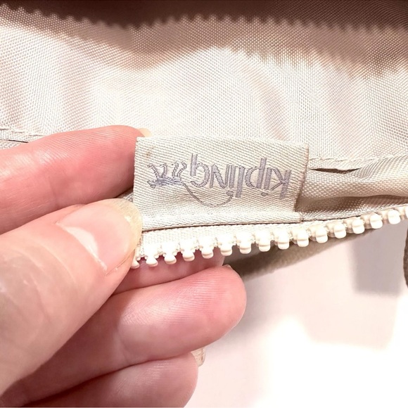 Kipling Defea Metallic Cyrene Pink Shoulder Bag Purse Nylon Monkey Key Charm - Picture 10 of 16